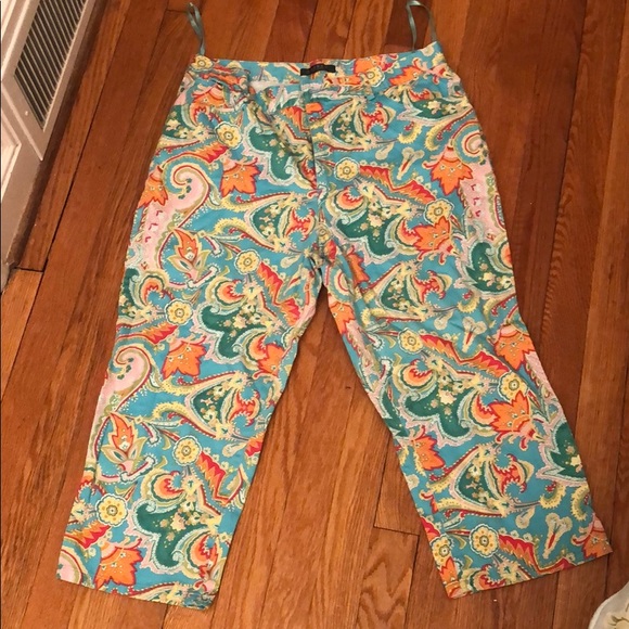 Lauren Ralph Lauren Floral Cropped Pants - size 12 - Picture 1 of 4
